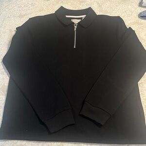 Men's Black Quarter Zip Sweater